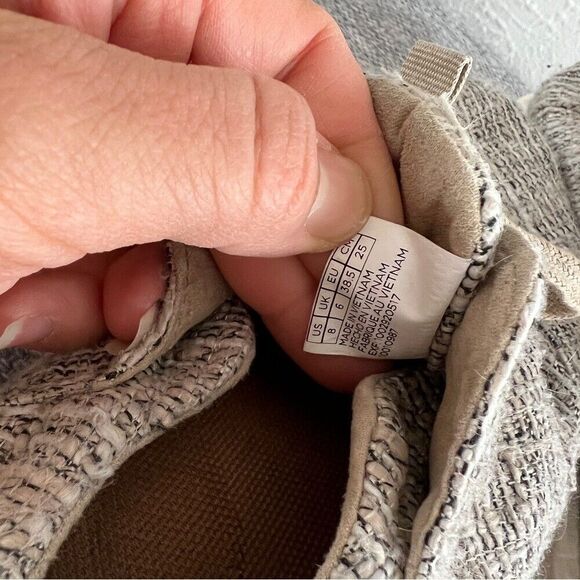 TOMS Womens classic lace up canvas shoes light grey texture knit sneakers size 8 - Picture 5 of 10